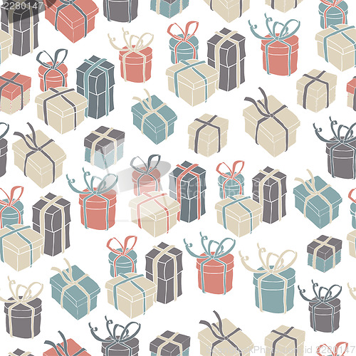 Image of Gift boxes seamless pattern. VEctor illustration, EPS8
