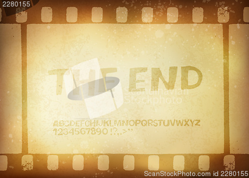 Image of Old filmstrip. Movie ending frame.  Vector illustration, EPS10
