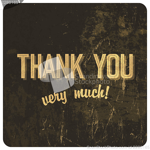 Image of Thank you words on grunge background. Vector