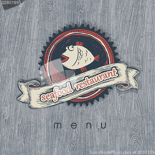 Image of Seafood restaurant menu. Vectior, EPS10.