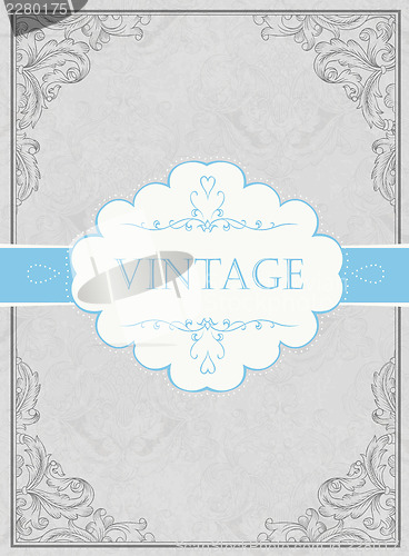 Image of Vintage framed background with label. Vector, EPS10