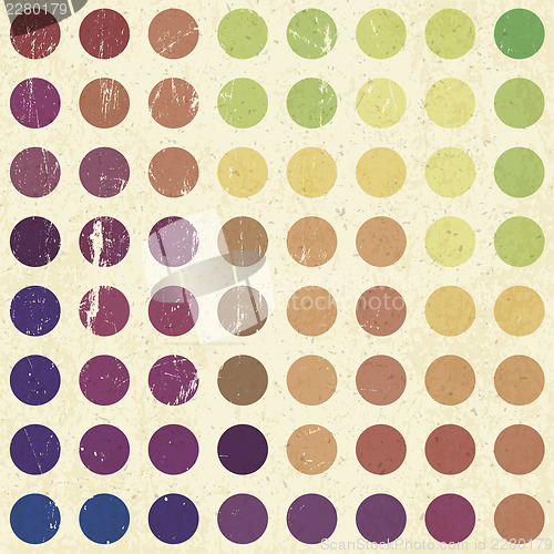Image of Retro colorful circles background, vector