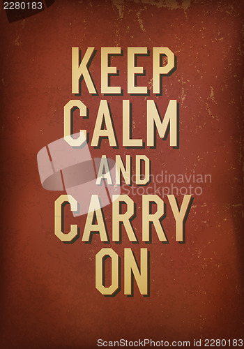 Image of The words keep calm and carry on. Vector, EPS10 