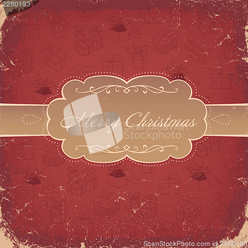 Image of Red Vintage Christmas Background. Vector, EPS8