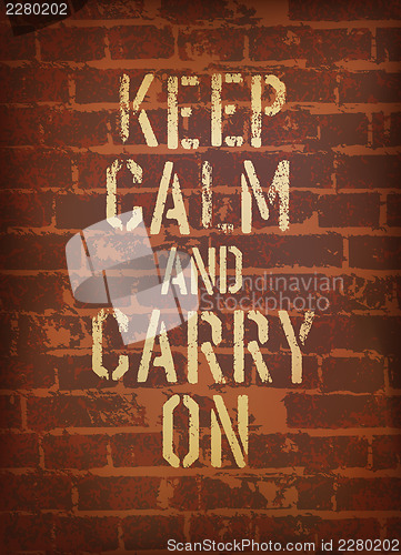 Image of The words keep calm and carry on. Vector, EPS10 