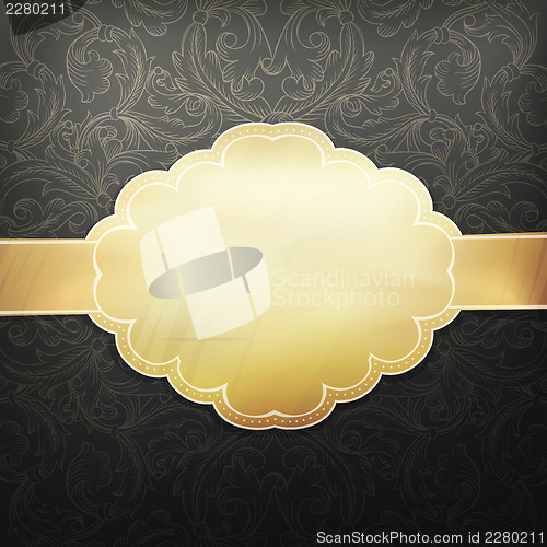 Image of Retro golden card design template. Vector, EPS 10