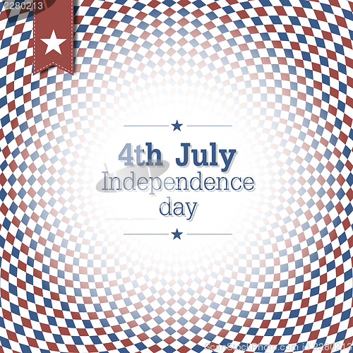 Image of Independence Day. 4th of July. Poster design with blue and red c