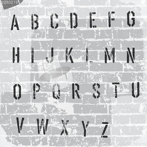 Image of Stencil grunge alphabet. Vector, EPS10