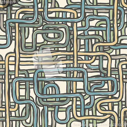Image of Seamless tangled wires retro background. Vector, EPS10