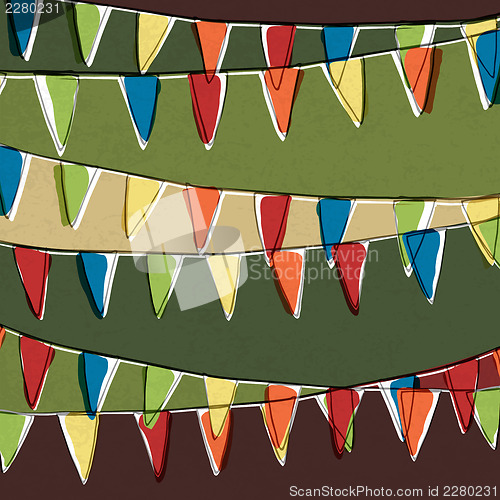 Image of Party pennant bunting. Happy holiday background, vector, EPS10