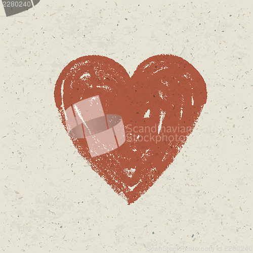 Image of Heart on paper texture. Vector, EPS10