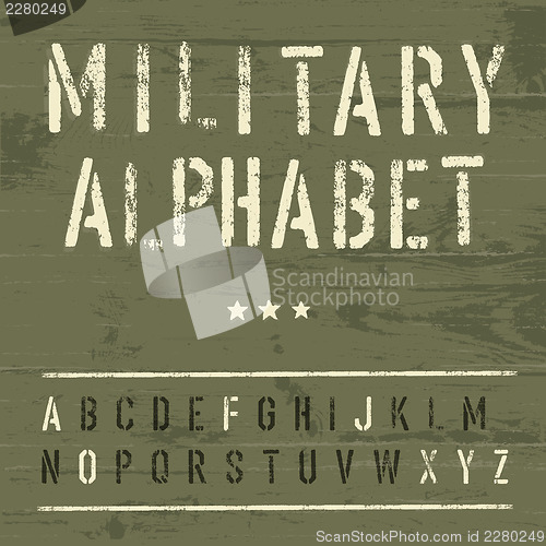 Image of Military Vintage Alphabet. Vector, EPS10