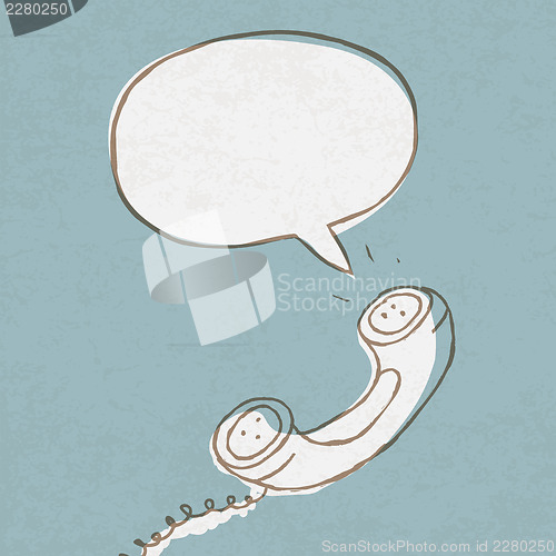 Image of Phone handset with speech bubble. Vector illustration, Eps10