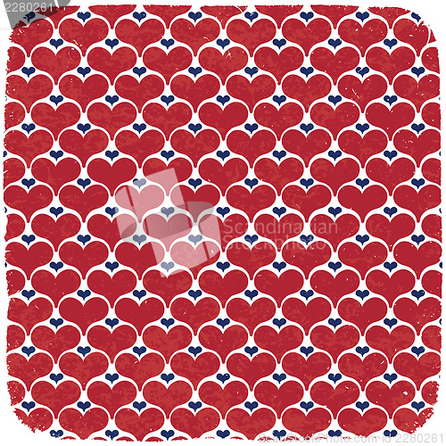 Image of Hearts symbols ornament in american national colors. Abstract ve