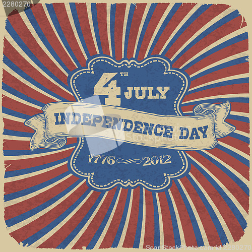 Image of Independence Day Retro Style Abstract Background. Vector illustr