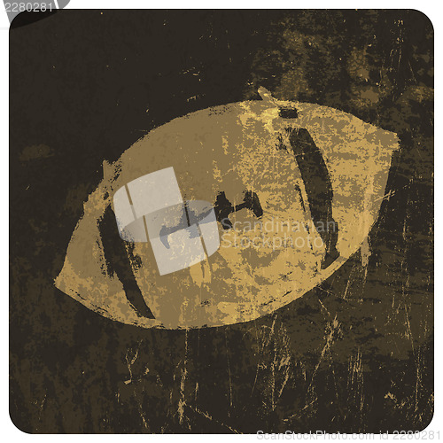 Image of American football illustration. With grunge texture. Vector