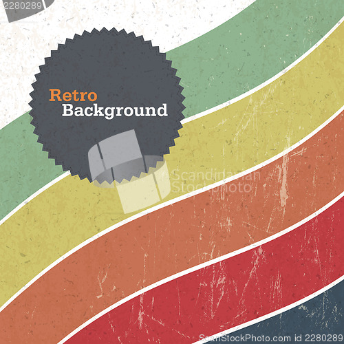 Image of Retro background with colorful lines, vector