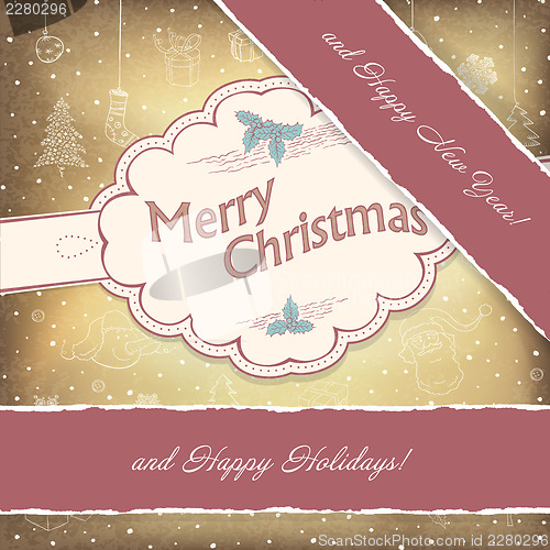 Image of Happy Holidays Vintage Background. Vector, EPS10