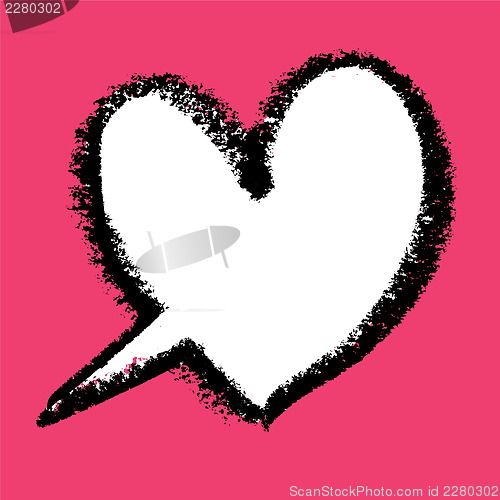 Image of Heart-shaped speech bubble. Vector illustration.