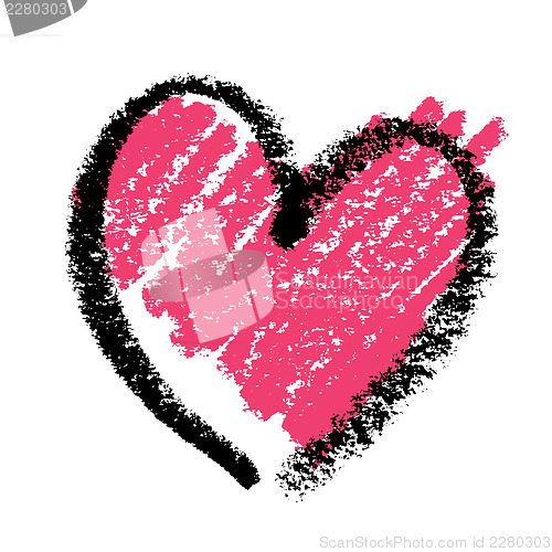 Image of Abstract pink heart, painted with lipstick