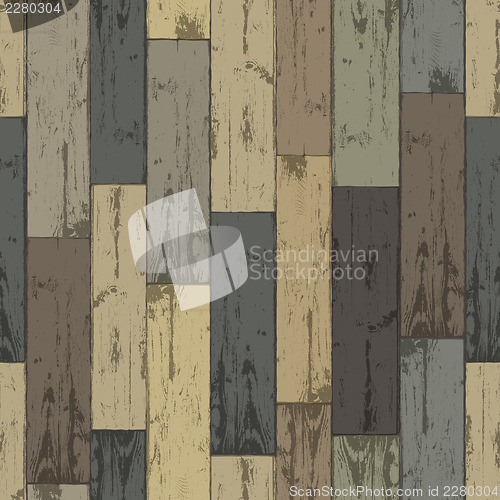 Image of Wooden multi-color planks. Seamless pattern, vector illustration