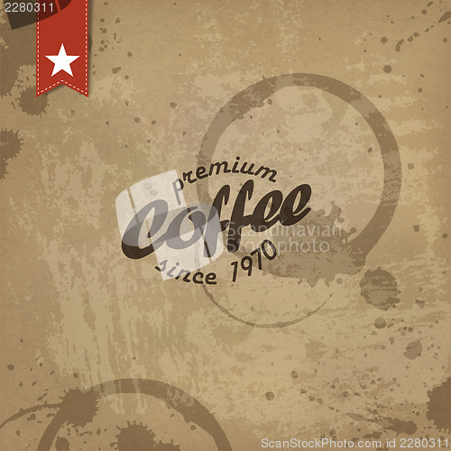 Image of Coffee grunge retro background. Vector, EPS10