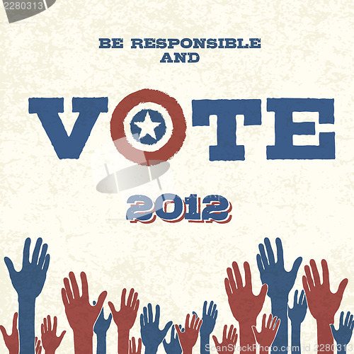 Image of Vote! Retro poster, vector illustration, EPS10