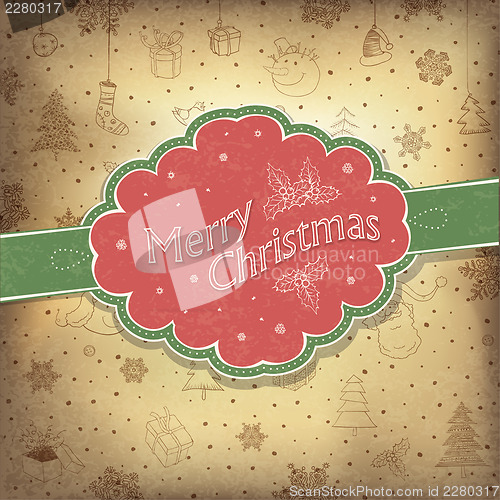 Image of Merry Christmas vintage background. Vector illustration, EPS10.