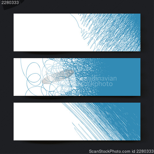 Image of Collection of three horizontal banner designs, with creative dif