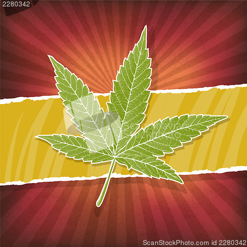 Image of Background with cannabis leaf and rasta colors