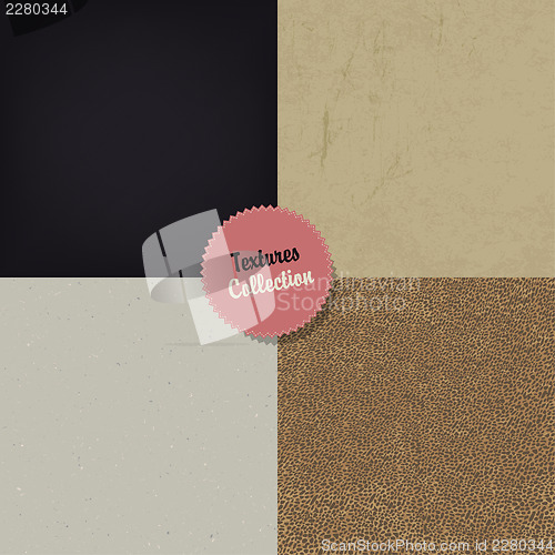Image of Collection of four different textures, vector, EPS10