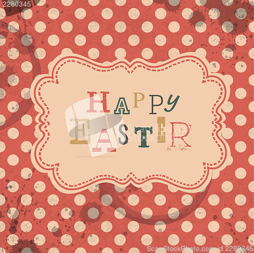 Image of Happy easter retro greeting card. Vector, EPS10