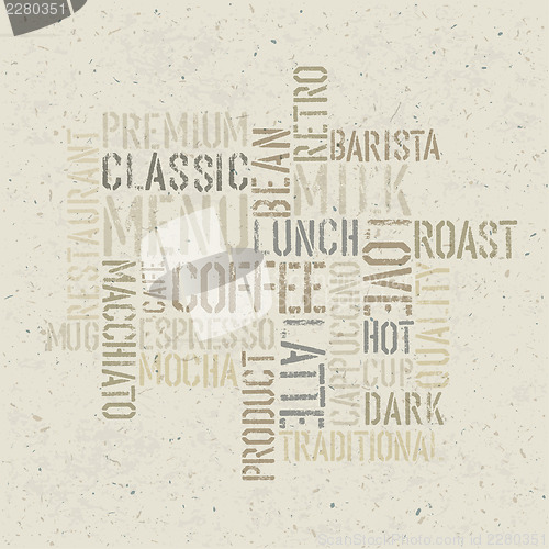 Image of Coffee themed poster design template. Vector, EPS10