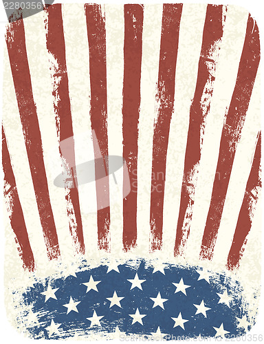 Image of American patriotic poster background. Vintage style poster templ