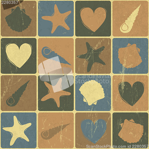 Image of Sea Summer Travel Seamless Pattern, Vector