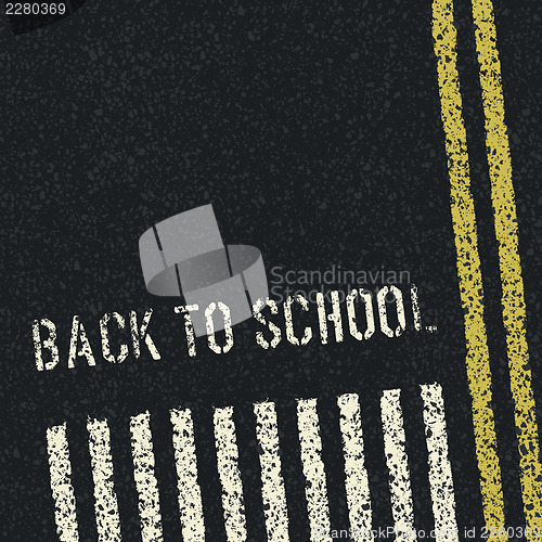 Image of Back to school. Road safety concept. Vector, EPS8