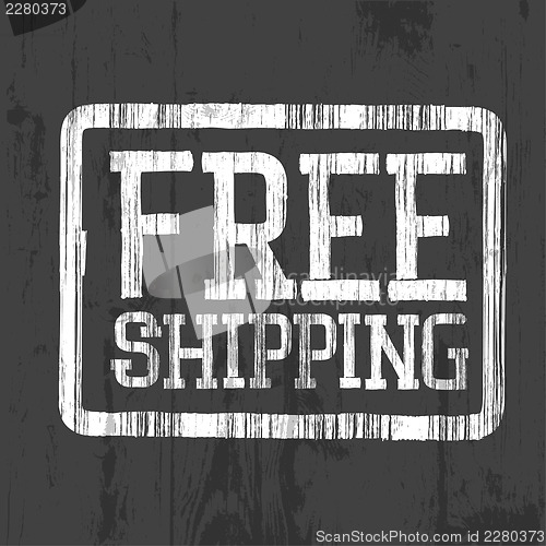 Image of Free shipping stamp, vector