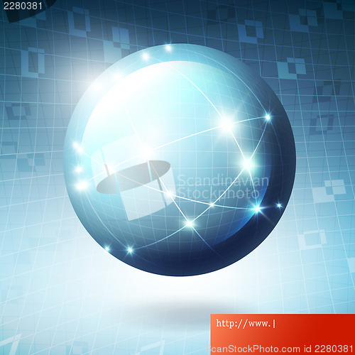 Image of Globe information network concept illustration, vector, EPS10.