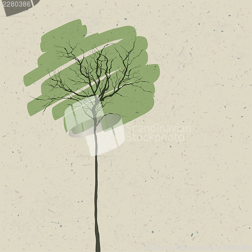 Image of Stylized tree. Abstract background. Vector.