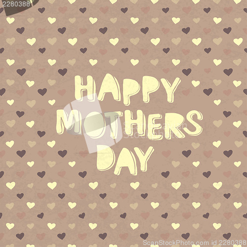 Image of Happy mothers day card with hearts background. Vector