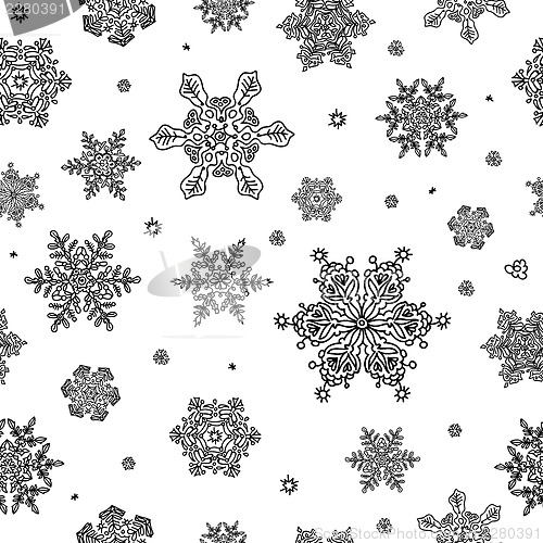 Image of Seamless Abstract Snowflake Background. Vector, EPS8