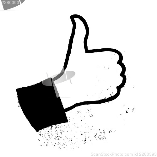 Image of Thumb up grunge icon. Vector, EPS8