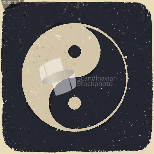 Image of Grunge yin yang symbol background. Vector illustration, EPS10.