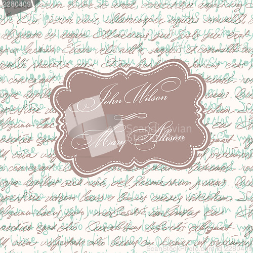 Image of Wedding invitation vintage card. Vector, EPS10