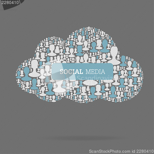 Image of Social Media Concept. Cloud technology, vector, EPS10