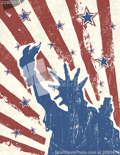 Image of Grunge American Independence Day themed background. Vector.