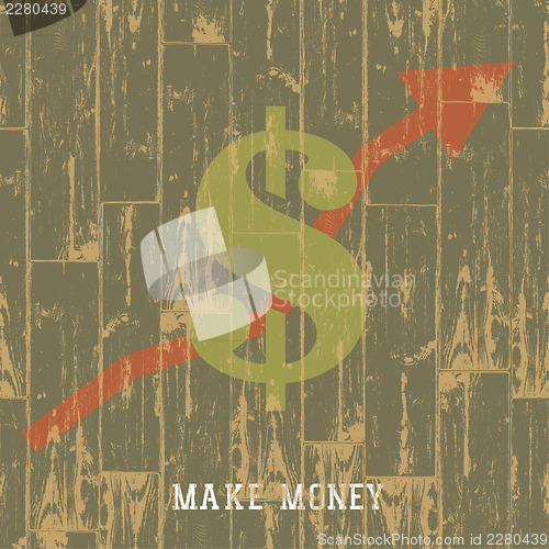 Image of Dollar sign with arrow, business growing concept. VEctor illustr