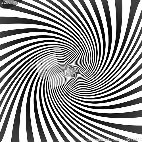 Image of Black twisted lines on white with tunnel effect. Vector illustra