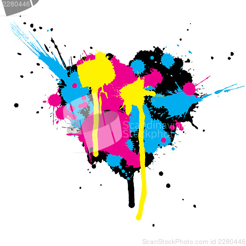 Image of Heart shaped ink stains.