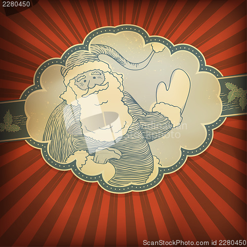 Image of Santa Claus retro styled illustration, vector, EPS10